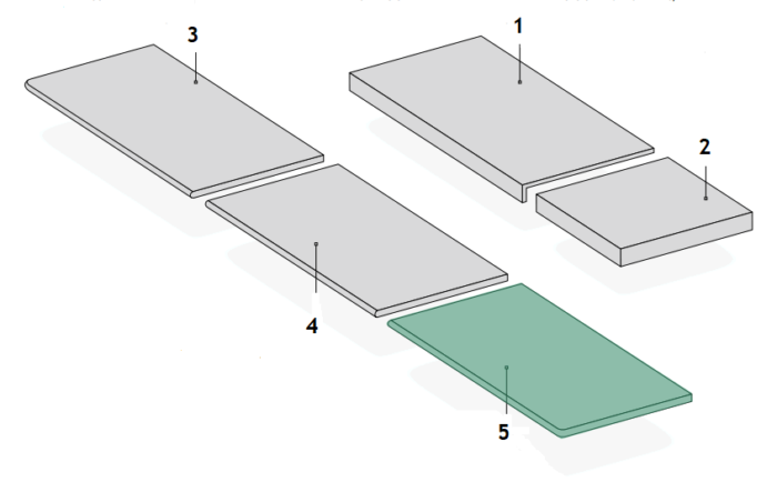 Angle de marche d'escalier DX - 60x30 cm